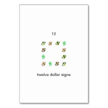 Doce tarjetas de inflexión numéricas de Rótulos en