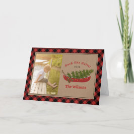 Dock The Halls Navidad Canoa Cuadro de Plaid