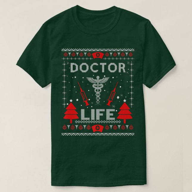 Doctor Life Ugly Christmas Sweaters Matching Group (Diseño del anverso)