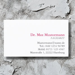 doctor sencillo tarjeta de presentación