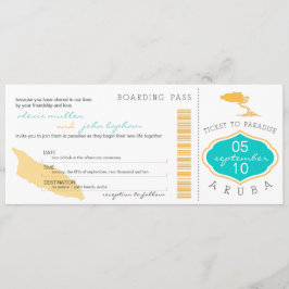 Documento de embarque a la invitación de la boda