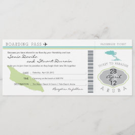 Documento de embarque a la invitación de la boda