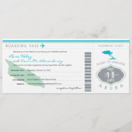 Documento de embarque a la invitación de la boda