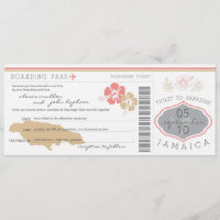 Documento de embarque a la invitación de la boda