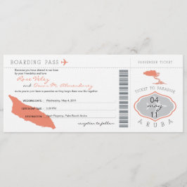 Documento de embarque a la invitación de la boda