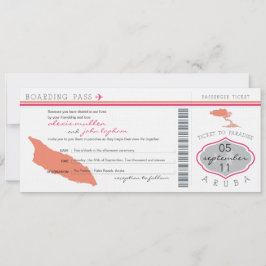 Documento de embarque a la invitación de la boda