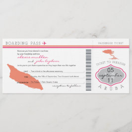 Documento de embarque a la invitación de la boda
