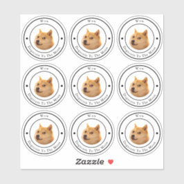 Dodgecoin Círculo Comercial Logo Clear Pegatina