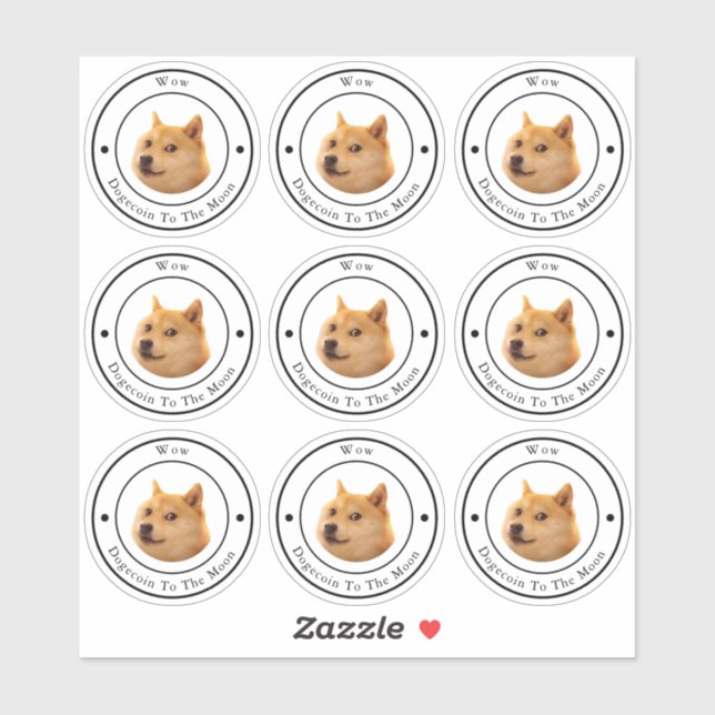 Dodgecoin Círculo Comercial Logo Clear Pegatina (Hoja)