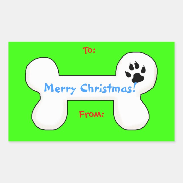 Dog Bone Navidades Fun Gige Etiqueta (Anverso)