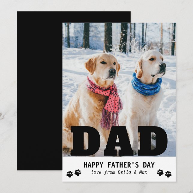 Dog Dad Happy Father's Day Paw imprime una foto mo (Anverso / Reverso)
