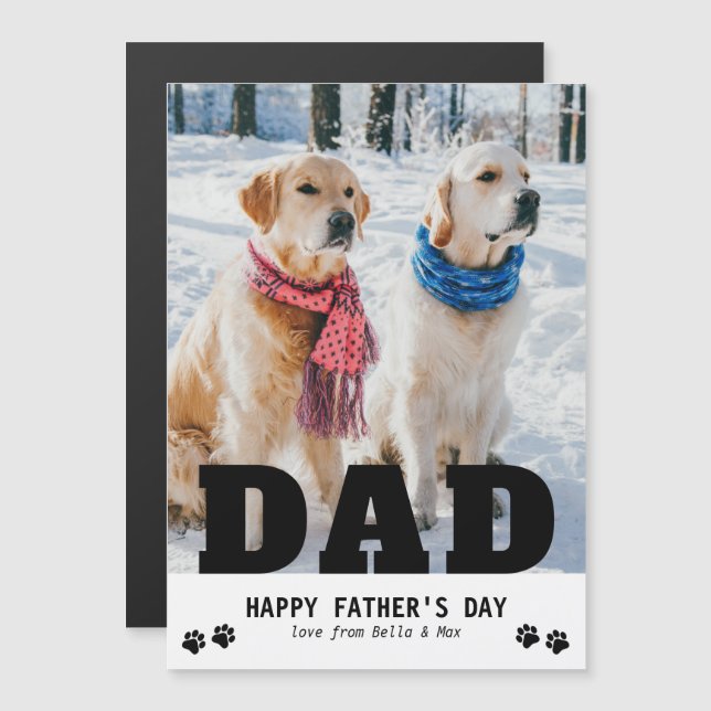 Dog Dad Happy Father's Day Paw imprime una foto mo (Anverso/Reverso)