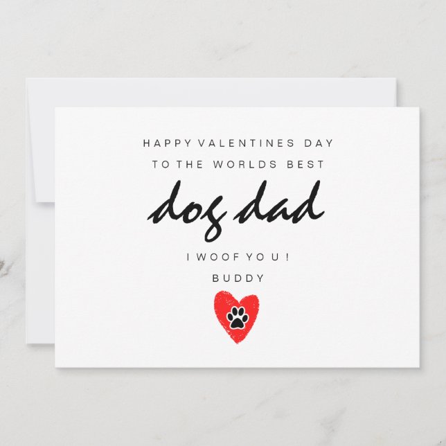 Dog Dad Valentines Card (Anverso)