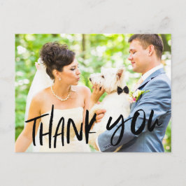 Dog en Boda Foto Gracias Postal