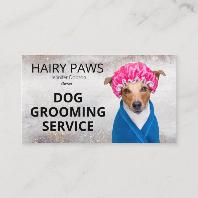 Dog Grooming Watercolor Tarjeta de presentación (Anverso)