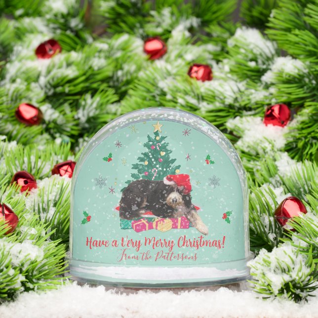 Dog in Santa hat & Christmas Tree  (Navidad)