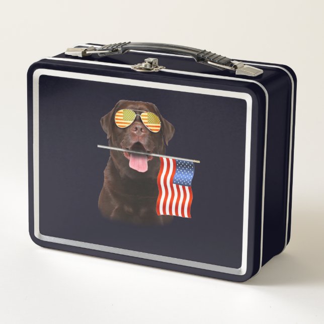 Dog Lover | Chocolate Labrador Bandera estadounide (Anverso)