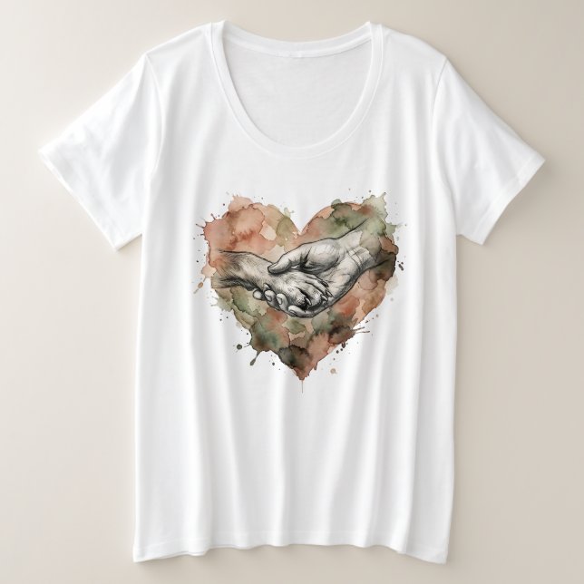 Dog Lover Human Animal Bond Watercolor Heart (Anverso del diseño)