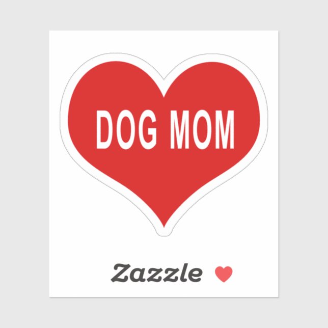 DOG MOM Red Love Heart Vinyl Pegatina (Hoja)