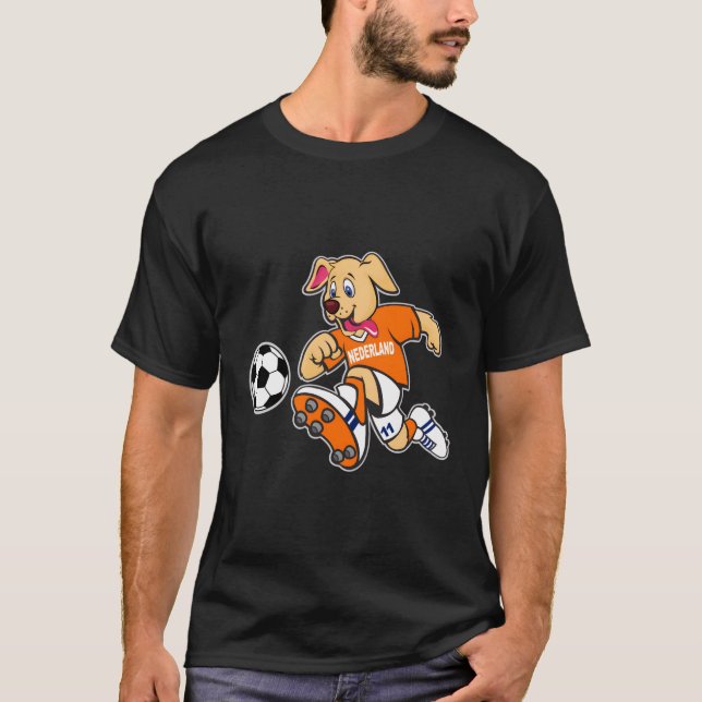 Dog Netherlands Soccer Jersey Nederland Football T (Anverso)
