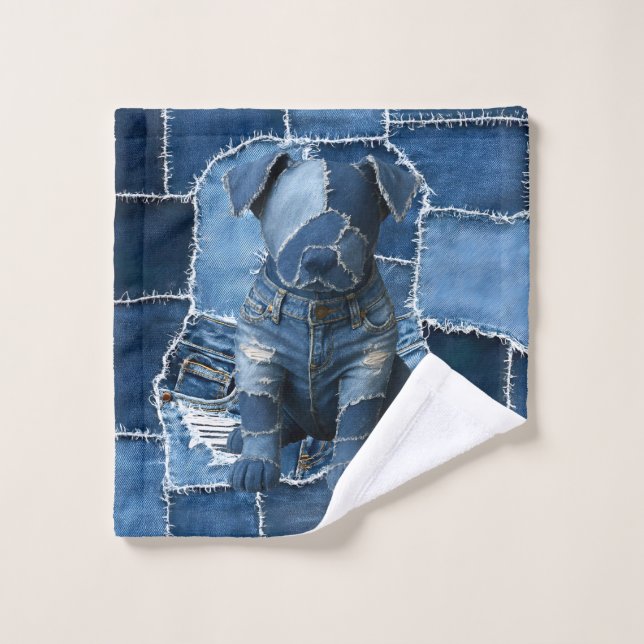 Dog Patchwork Art Denim (Toallita)
