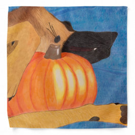 Dog paws and pumpkin bandana