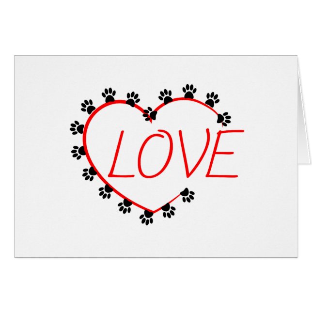 Dog Paws Red Heart Love (Anverso (Horizontal))