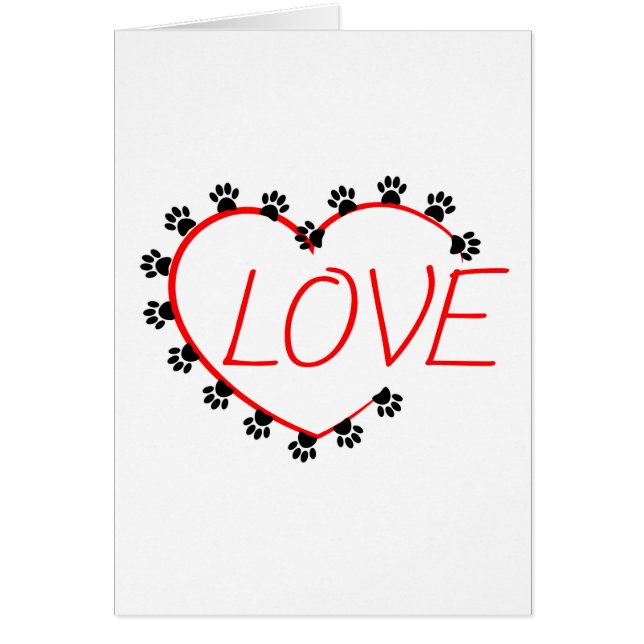 Dog Paws Red Heart Love (Frente)