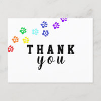 Dog Rainbow Paw Personalizado Gracias tarjeta