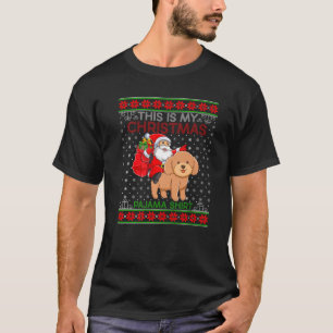 Dog Sweater Santa Riding Toy Poodle Dog