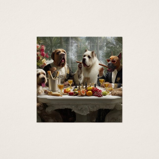 "Dog-themed design featuring elegant, relaxed dogs (Anverso)