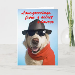 Dog Valentine Secret Admirer Tarjeta de Saludo Jit
