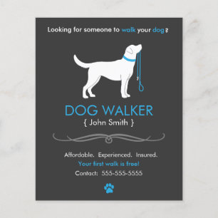 Dog Walker Walker Walking Business Flyer Template