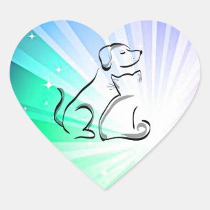 DOG y CAT en pegatinas de luces brillantes.