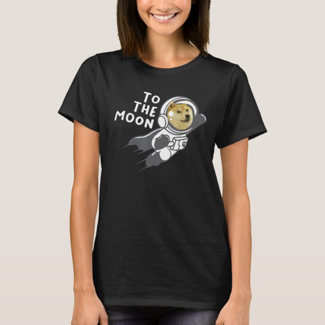 Dogecoin a la camiseta de la luna, cripto de la mo (Anverso)