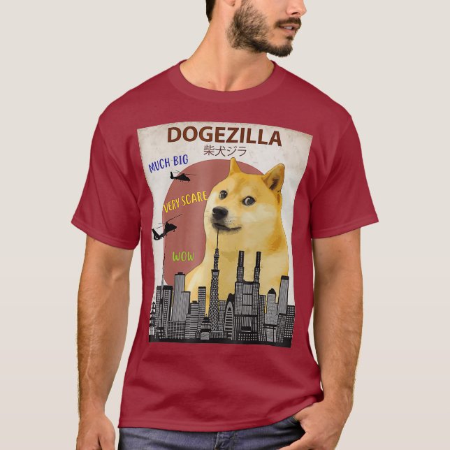    DogezillaFunny DOGE MEME Shiba Inu Camisa de pe (Anverso)