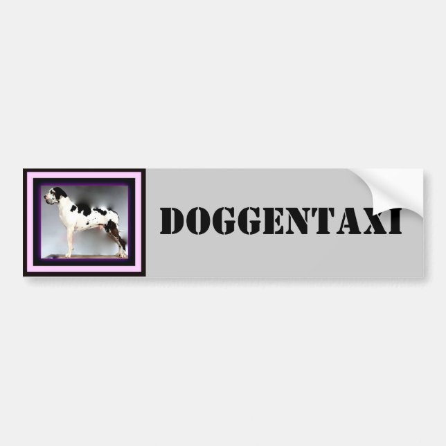 Dogge alemán, Great Dane, Arlequín, Taxi, Pegatina (Frente)