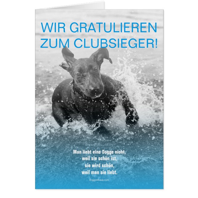 Doggen Sieger Grußkarte (Frente)