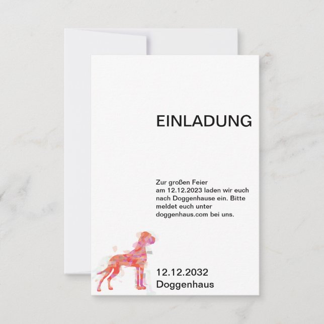 Doggen tarjetas de invitación (Anverso)