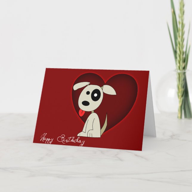 Doggy with a Heart - Tarjeta de cumpleaños (Anverso)