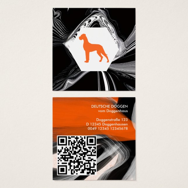 Dogo de Burdeos abstracto moderno Naranja (Anverso y reverso)