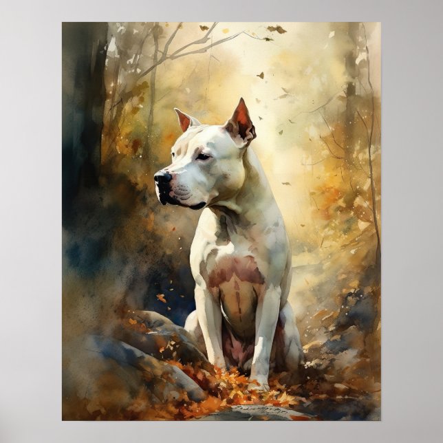 Dogo Poster de impresión de arte de perro argentin (Frente)