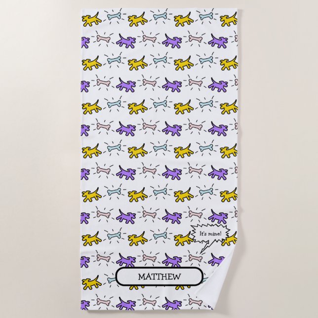 Dogs Bones PY Graffiti Estilo Nombre Toalla de Pla (Anverso)