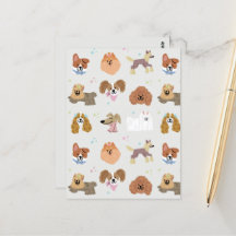 Dogs Mascotas Tarjeta de Stationery para niños