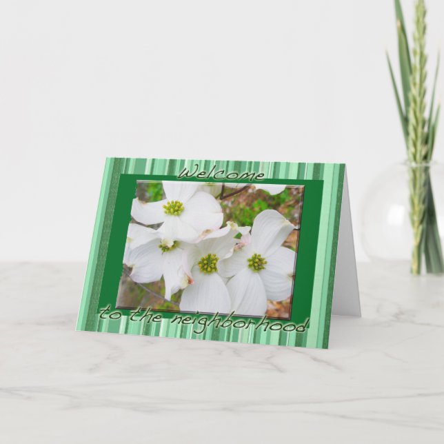 Dogwood florece con tarjeta de vecindad (Anverso)