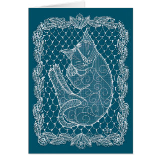 Doily (azul oceánico, en blanco)