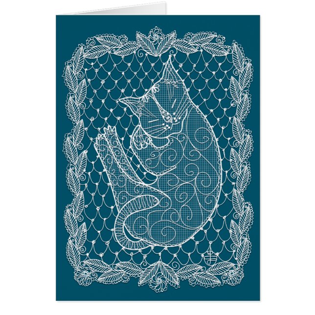 Doily (azul oceánico, en blanco) (Frente)