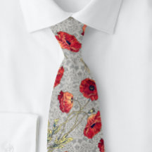 Doily Botánica Gris Rojo Adorable | Corbata