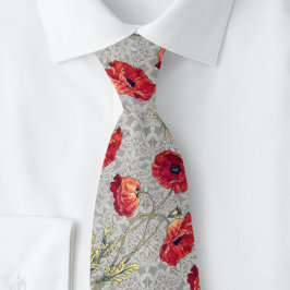 Doily Botánica Gris Rojo Adorable | Corbata