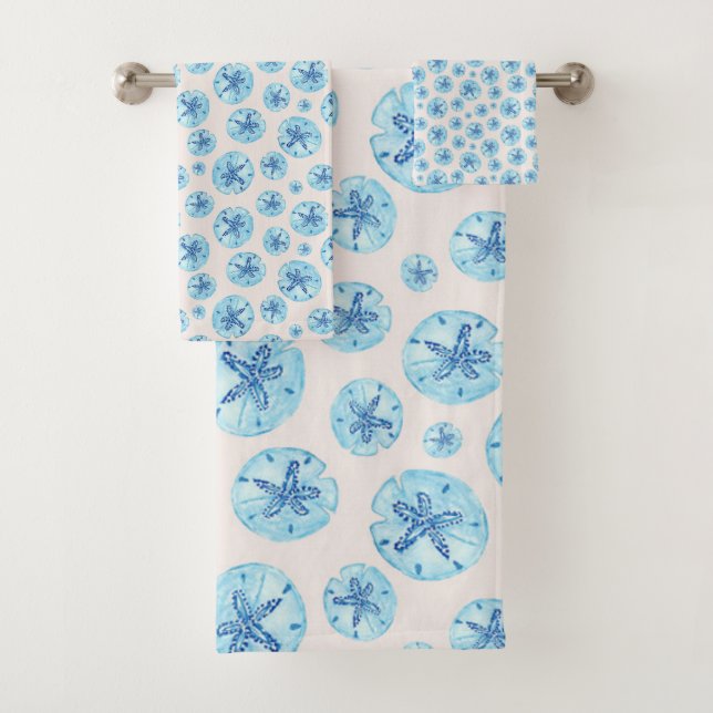 Dólar de arena azul acuático sobre la acuarela de  (In situ)